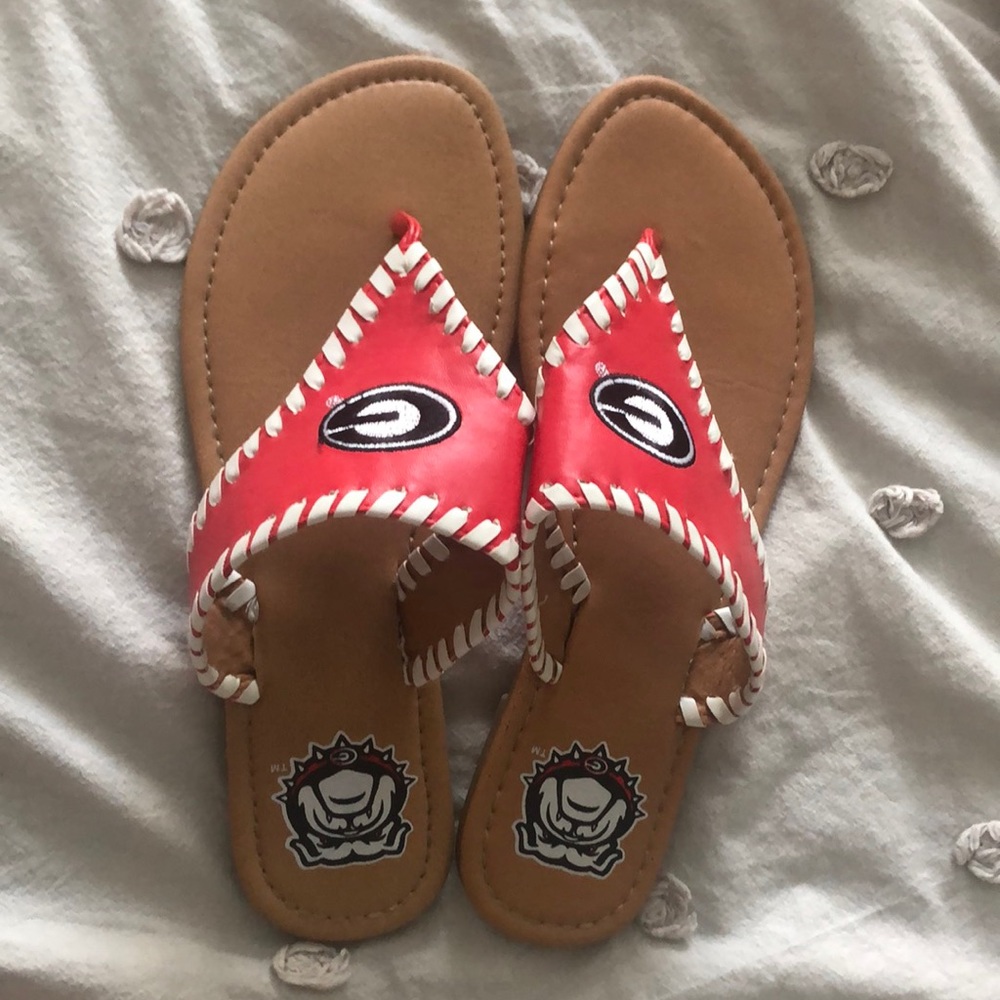 UGA themed sandals
